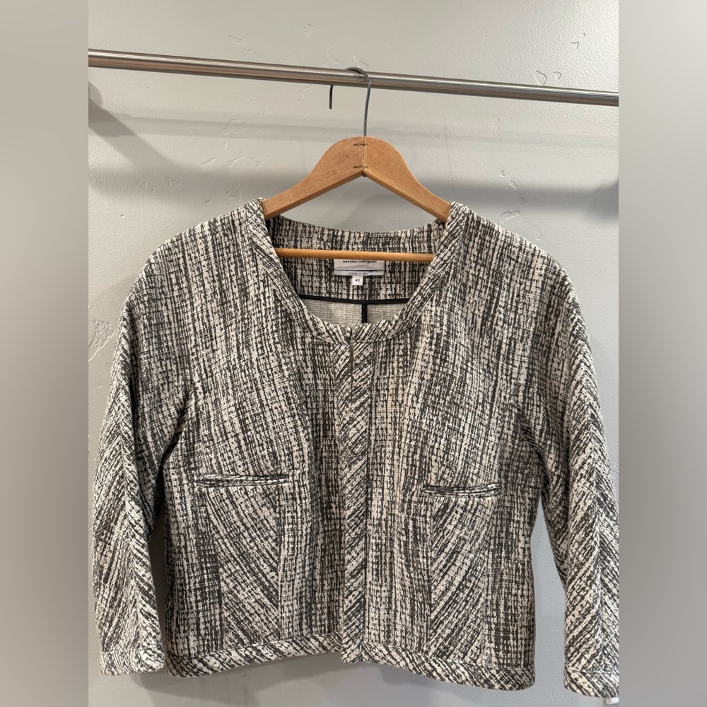 Narisco Rodriguez Women's Black and White Jacket Size 42